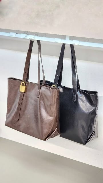 کیف اداری قهوه‌ای و مشکی